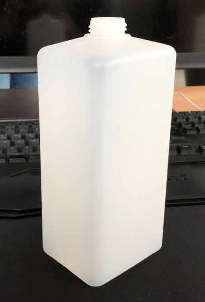 1000 ml Flasche, PE, natur, eckig, 50g (ab 0,30/Stück inkl. Versand)
